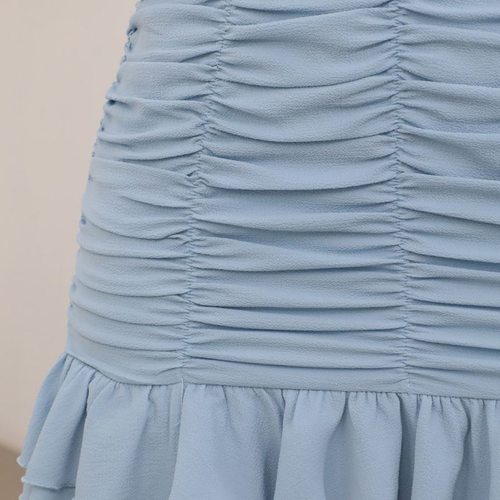 Lucy in the Sky Blue Ruched Sweetheart Mini Dress Sz XS (or 0) NWOT - Picture 5 of 9